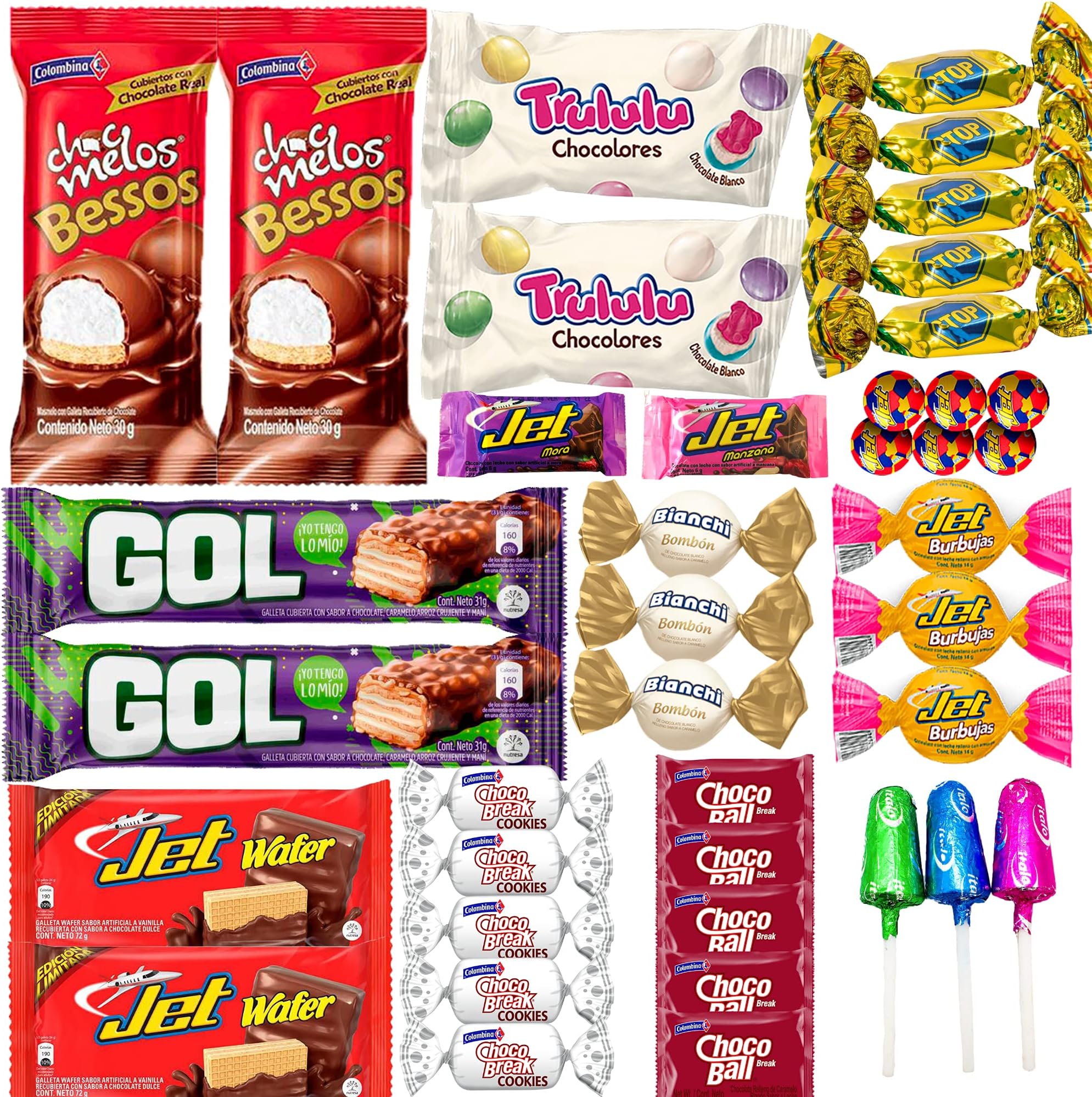 Chocolate Candy Variety Pack - Individually Wrapped Colombian Chocolates - Candy Bars Chocolates - Mashmellow & Gummies Coated With Chocolate - Chocolovers (Chocoloves, 40 Pieces)