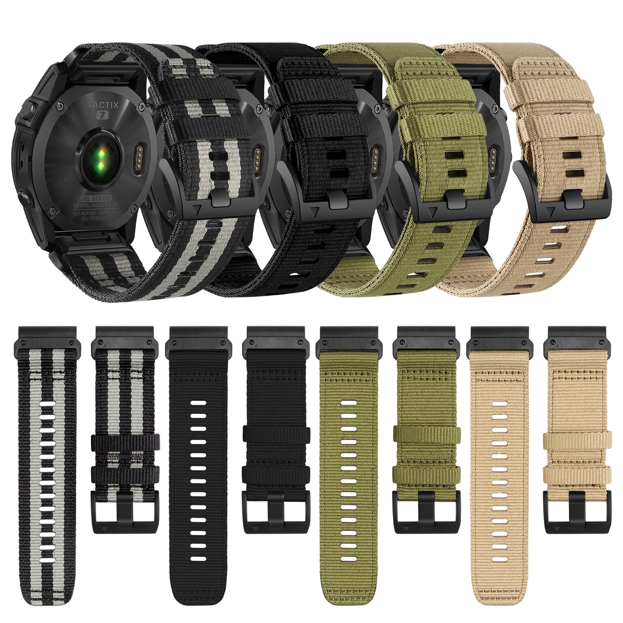 QuickFit 22 mm 26 mm Nylon-Canvas-Armband für Garmin Enduro 2 Epix Gen2 Fenix 7 7X 6X Pro 5Plus Uhrenarmband Correa Gürtel