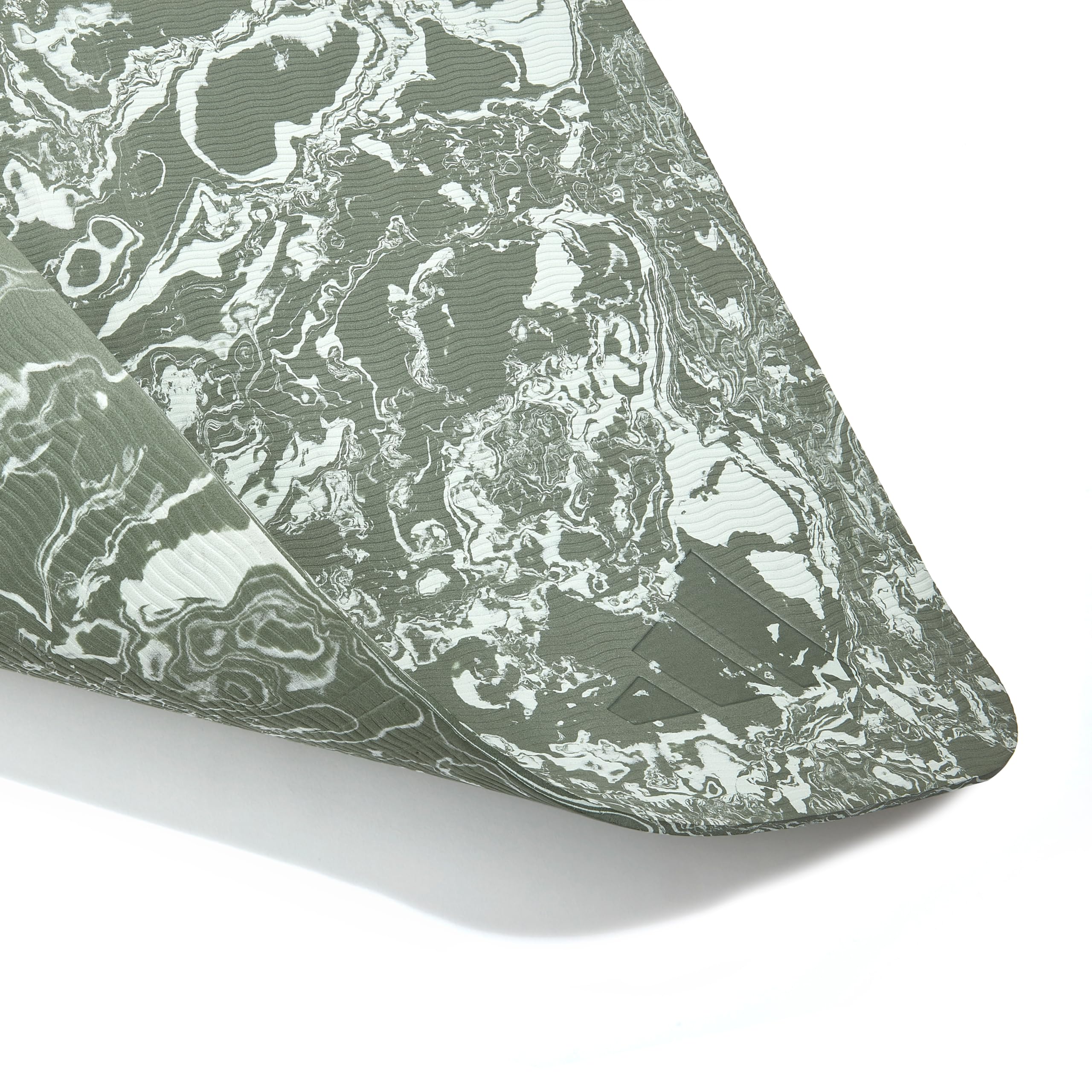 Adidas Yogamatte 5 mm TPE/EVA - Rutschfest, Camo Linen Green | 176 x 61 cm, feste Dichte, geriffelte Oberfläche, gerippte Basis - inkl. gewebtem Trageseil