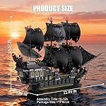 Ensembles Pirate Ship Building avec lumières,MOC noir Pearl Navires Bâtiment Blocs pour adultes,Pirate Boat Building Toys,Collectible pour la décoration maison, Cadeau d'anniversaire de Noël pour les garçons 8-14(2288Pcs)