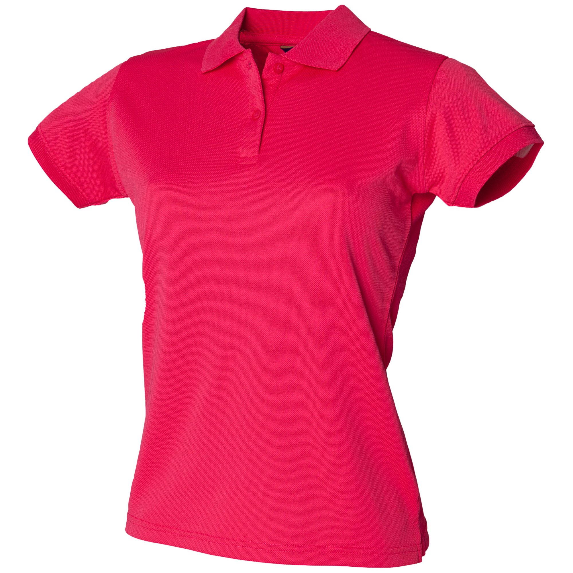 Henbury Womens/Ladies Coolplus® Fitted Polo Shirt (L) (Bright Pink)