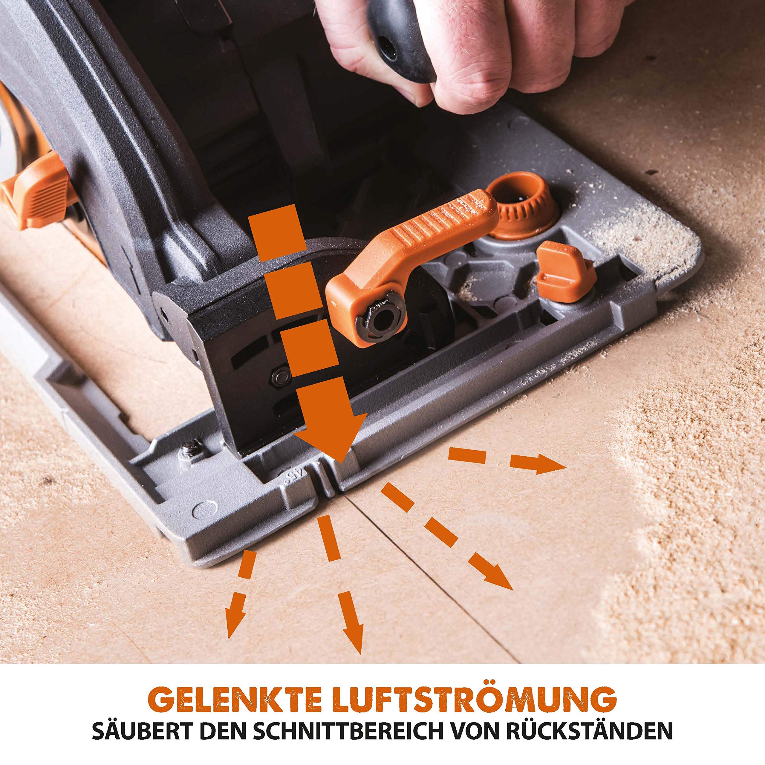 Evolution R185CCSX Handkreissäge 1600W Tauchsäge Ø 185 mm HM-Sägeblatt Multi-Material 3-teilige 1020mm Führungsschiene