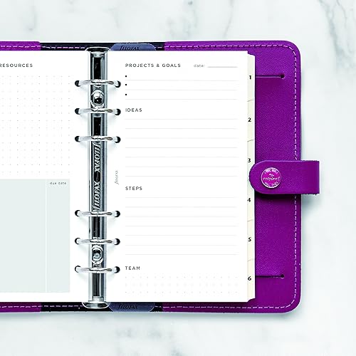 Miniatura 2 de Filofax Repuesto organizador, tamaño personal, paquete de gestión de proyectos, papel blanco, 6.73 x 3.74 pulgadas, 56 hojas (B132686)