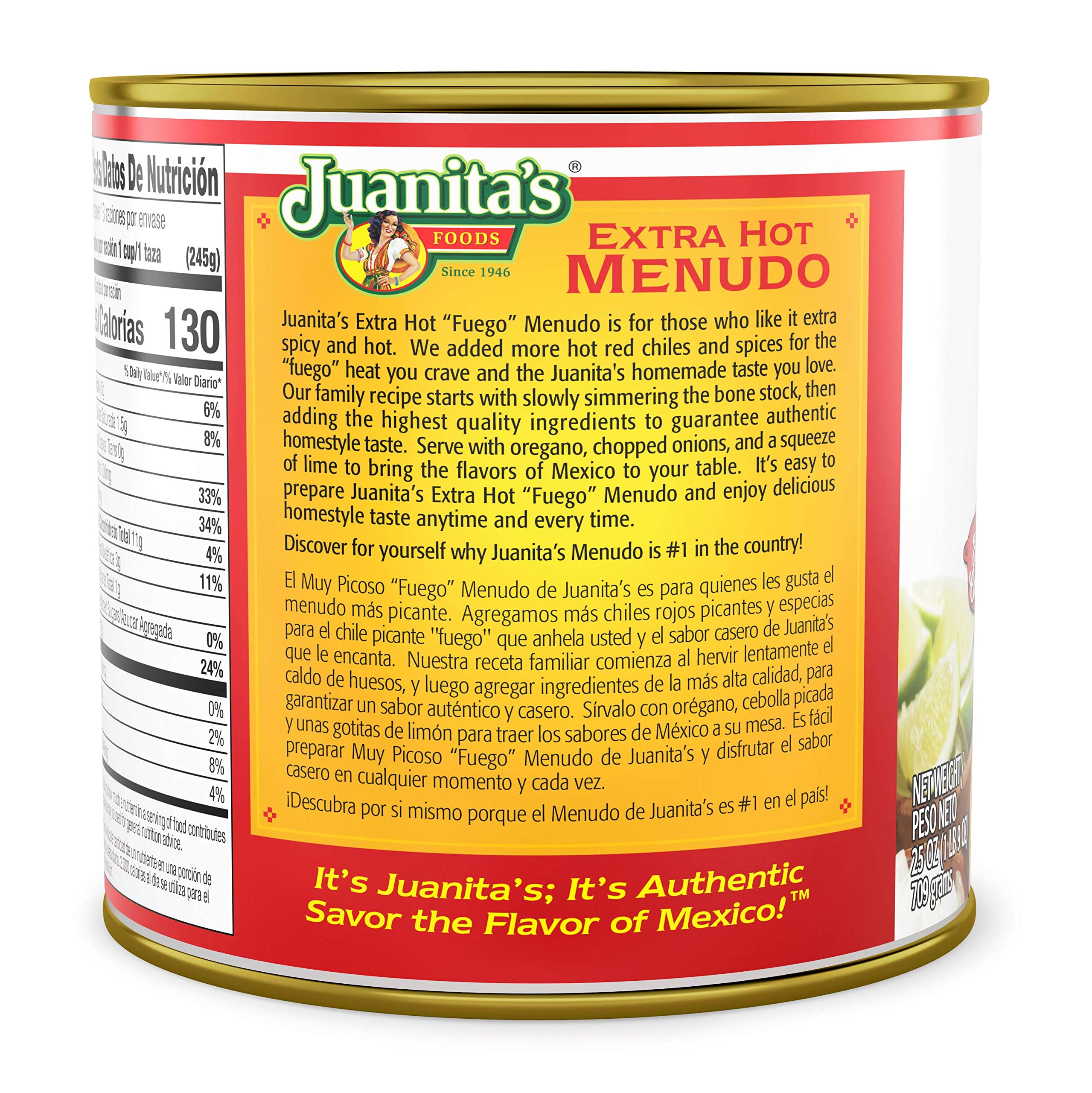 Juanita's Extra Hot Menudo, 25 oz