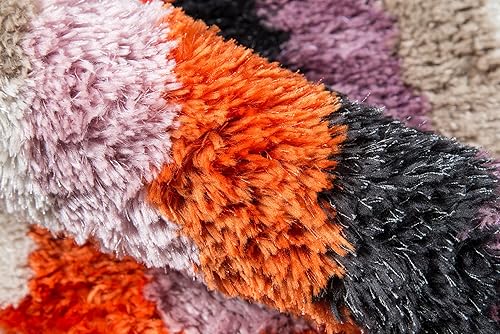 Miniatura 5 de Novogratz by Momeni Retro Collection Turnstyle Shag alfombra de área, 3 pies 6 pulgadas x 5 pies 6 pulgadas, lavanda