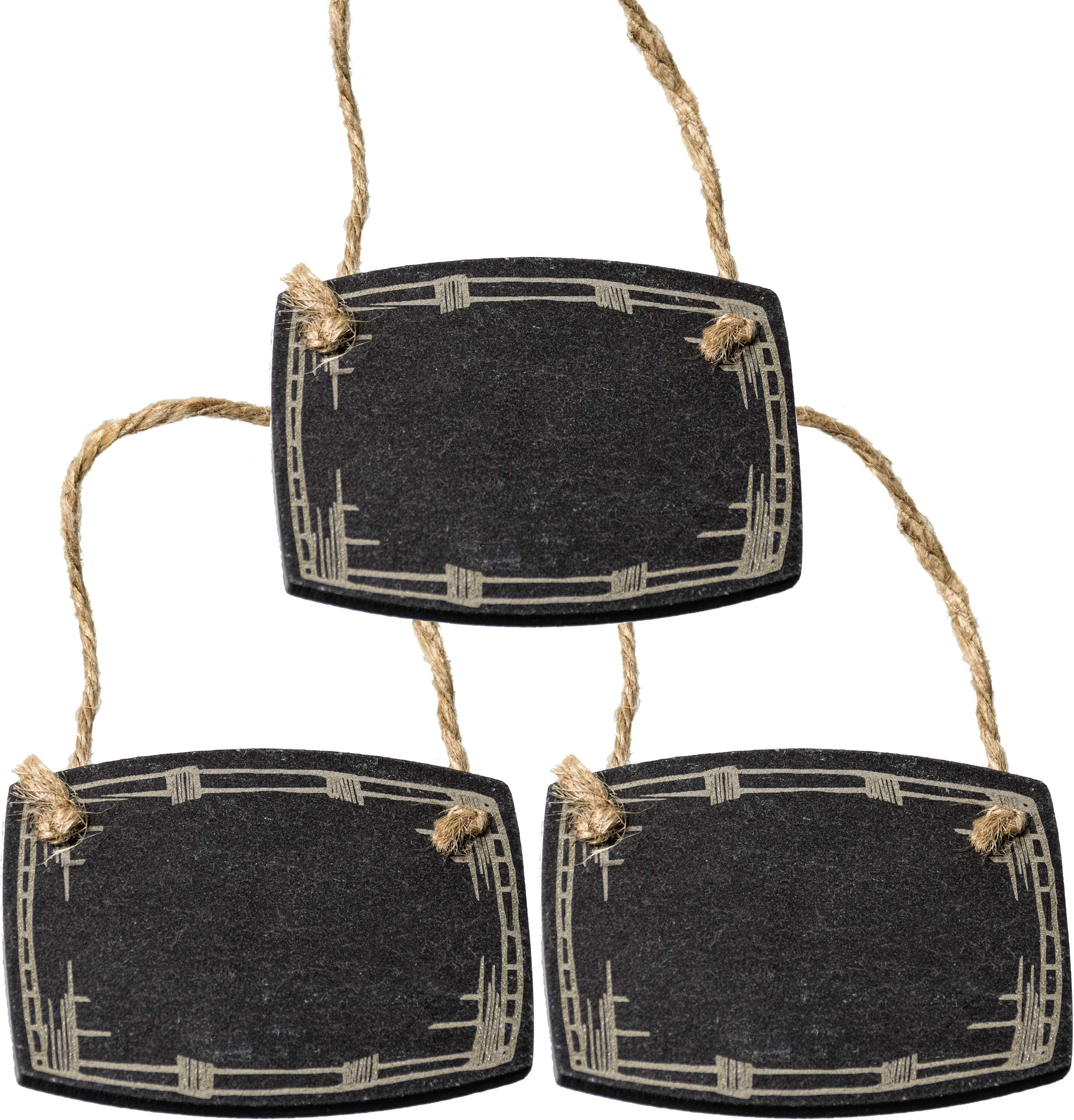 Barrel Shaped Slate Decanter Tag - Write w/Chalk or Chalk Pen - Custom Liquor Decanter Labels (Set of Three) Choose Your Own Text - Whiskey, Bourbon, Scotch, Gin, Rum, Vodka, Cognac, etc (Three)