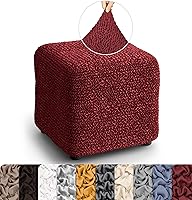 Vista 19 de PAULATO BY GA.I.CO. Funda otomana grande para taburete, funda de tela de poliéster suave, protector elástico de muebles de 1 pieza, colección Mango
