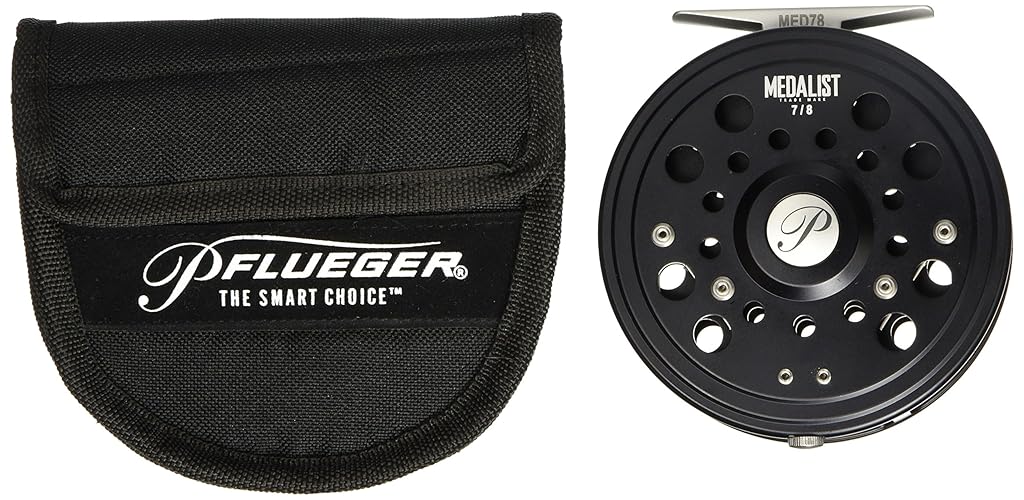 Pflueger Medalist Fly Reel, Tamaño 44385 Carrete de Pesca, Posición de Mango Derecho/Izquierdo, Resistente a la Corrosión, Bobina de Aluminio, Sistema Click & Pawl