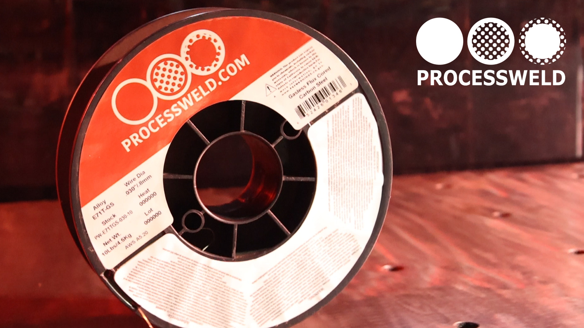Process E71TGS X .030” X 10 LB MIG/FCAW Gasless Flux Core Carbon