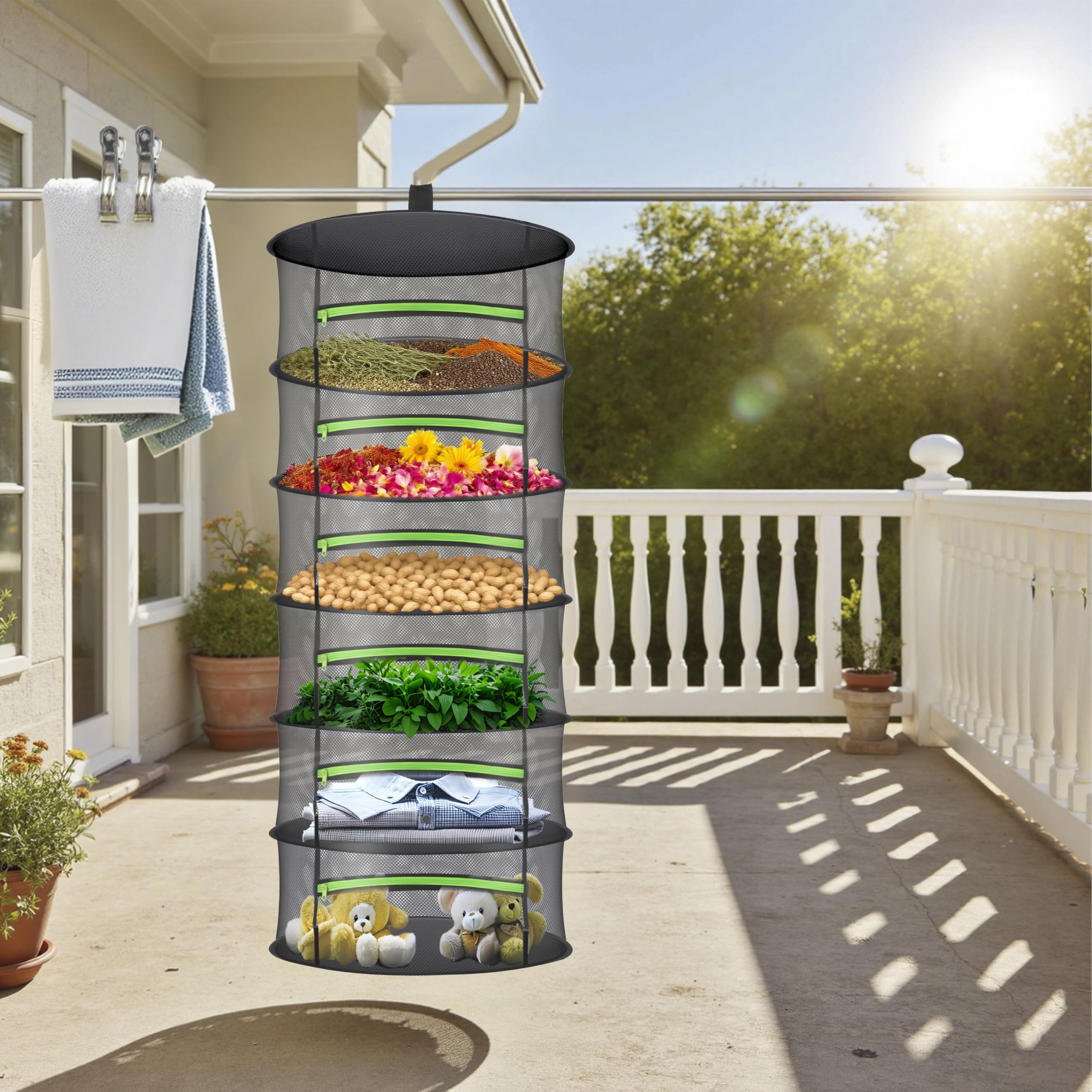 Amazon.co.jp: Huolacove ハーブ乾燥ラック メッシュデザイン - 吊り