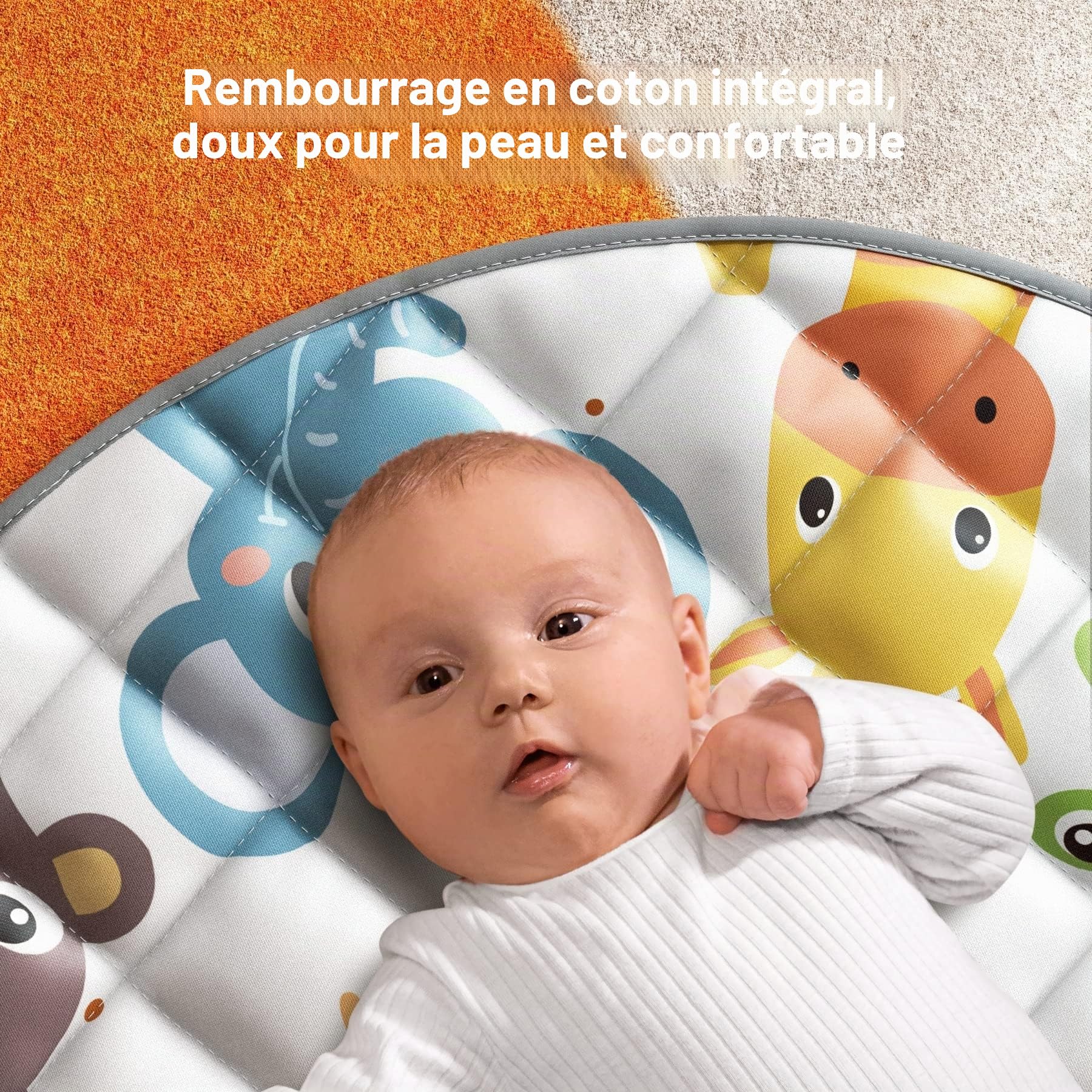 TUMAMA Tapis d eveil Musical pour Bébé,Tapis Musical d'Éveil et d'Activité pour Bébé,Jouets d'activité et de développement avec Musical et lumières(Animal)