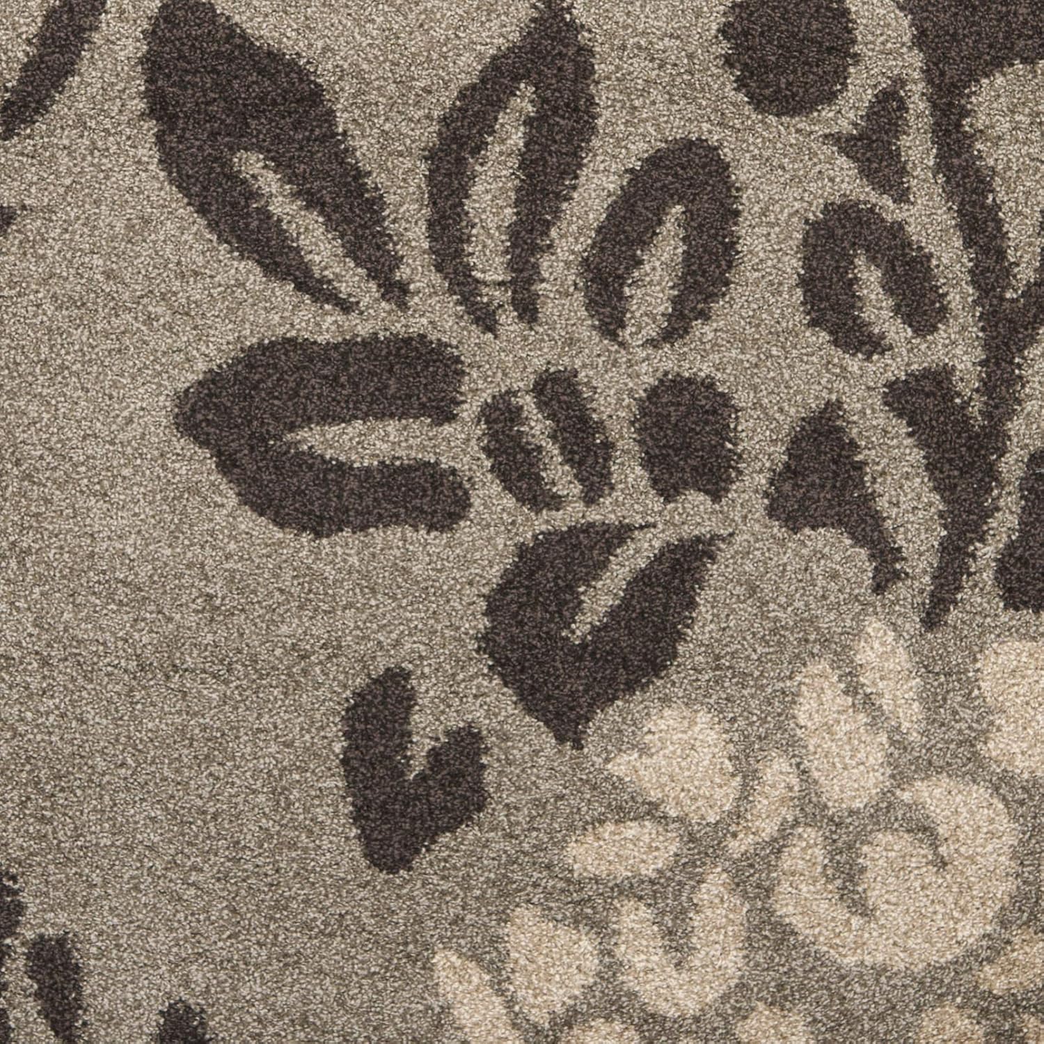 SAFAVIEH Florida Shag Collection Area Rug - 5'3" x 7'6", Smoke & Dark Brown, Floral Design, Non-Shedding & Easy Care, 1.2-inch Thick Ideal for High Traffic Areas in Living Room, Bedroom (SG456-7928)
