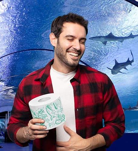 Miniatura 6 de Printed TP Papel higiénico de 2 capas con patrón de sirena, rollo de papel higiénico de baño verde novedoso, divertido papel higiénico para