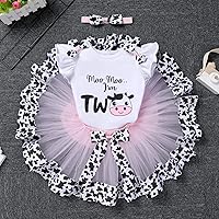 Vista 56 de IBTOM CASTLE Conjunto de ropa para niñas de 1er cumpleaños con diseño de pasteles, falda tutú, diadema y accesorios para fotos Rosa - dos largos