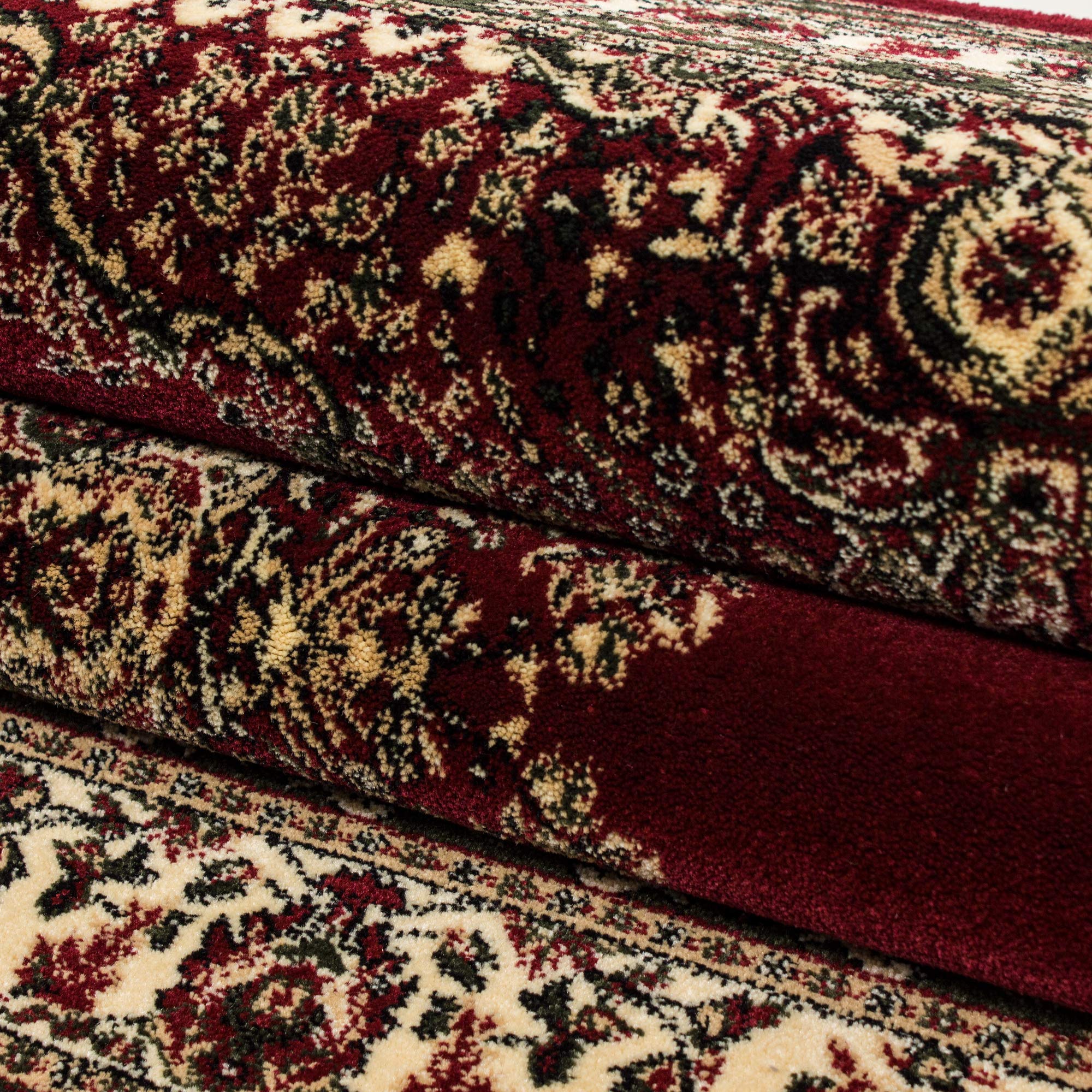 Carpetsale24 Orient Teppich 160x230 cm Rot, Dekoratives Wohnaccessoire im traditionellen Stil, Robuster Teppich für Esszimmer oder Gästezimmer