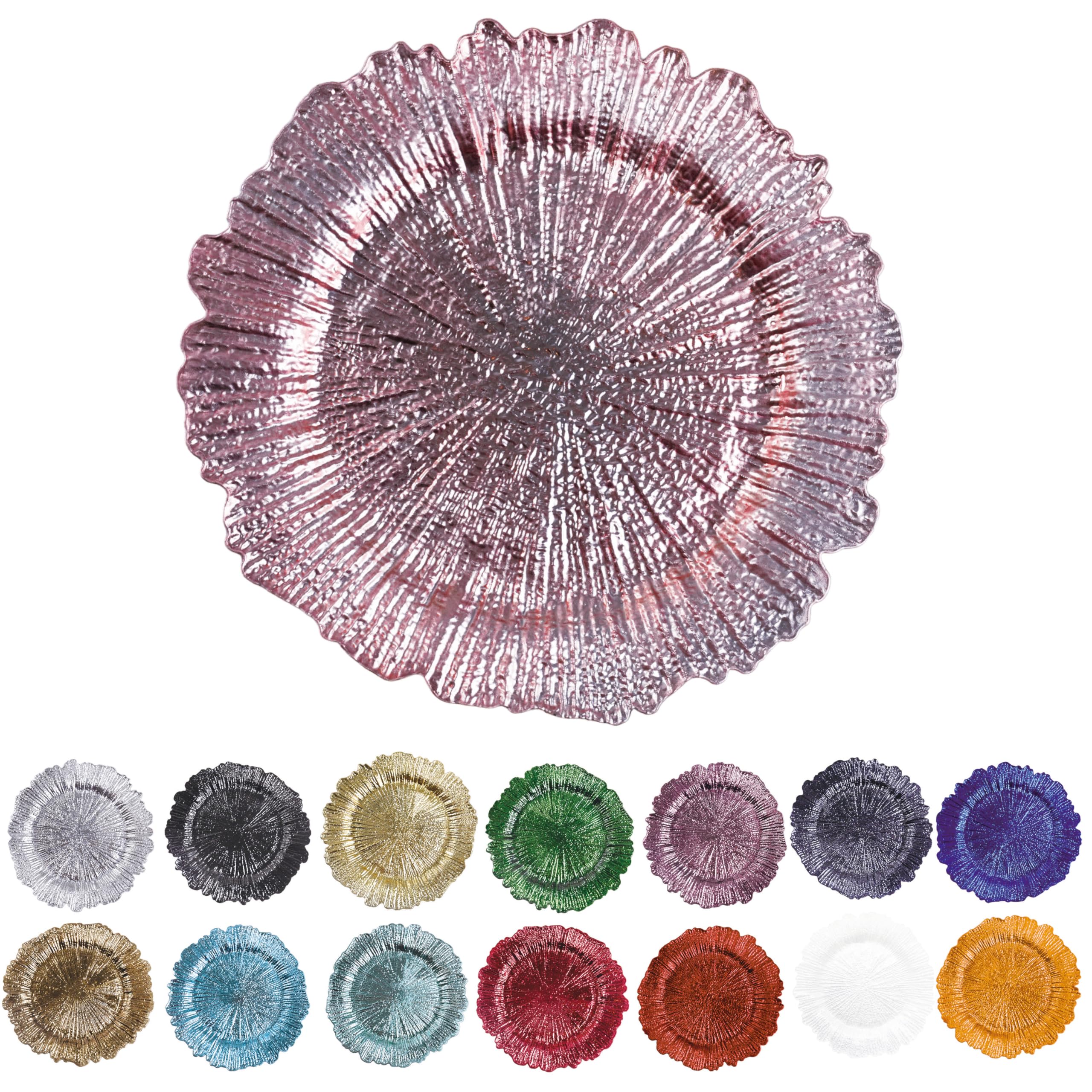 Evershine Silver Charger Plates - Set of 6 Floral Reef Design -8 Evershine Silver Charger Plates - Set of 6 Floral Reef Design -8