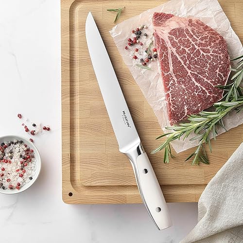 Miniatura 7 de Juego de cuchillos de chef de 5 piezas, cuchillos de cocina profesionales ultra afilados para cocinar acero inoxidable de alto carbono, con diseño