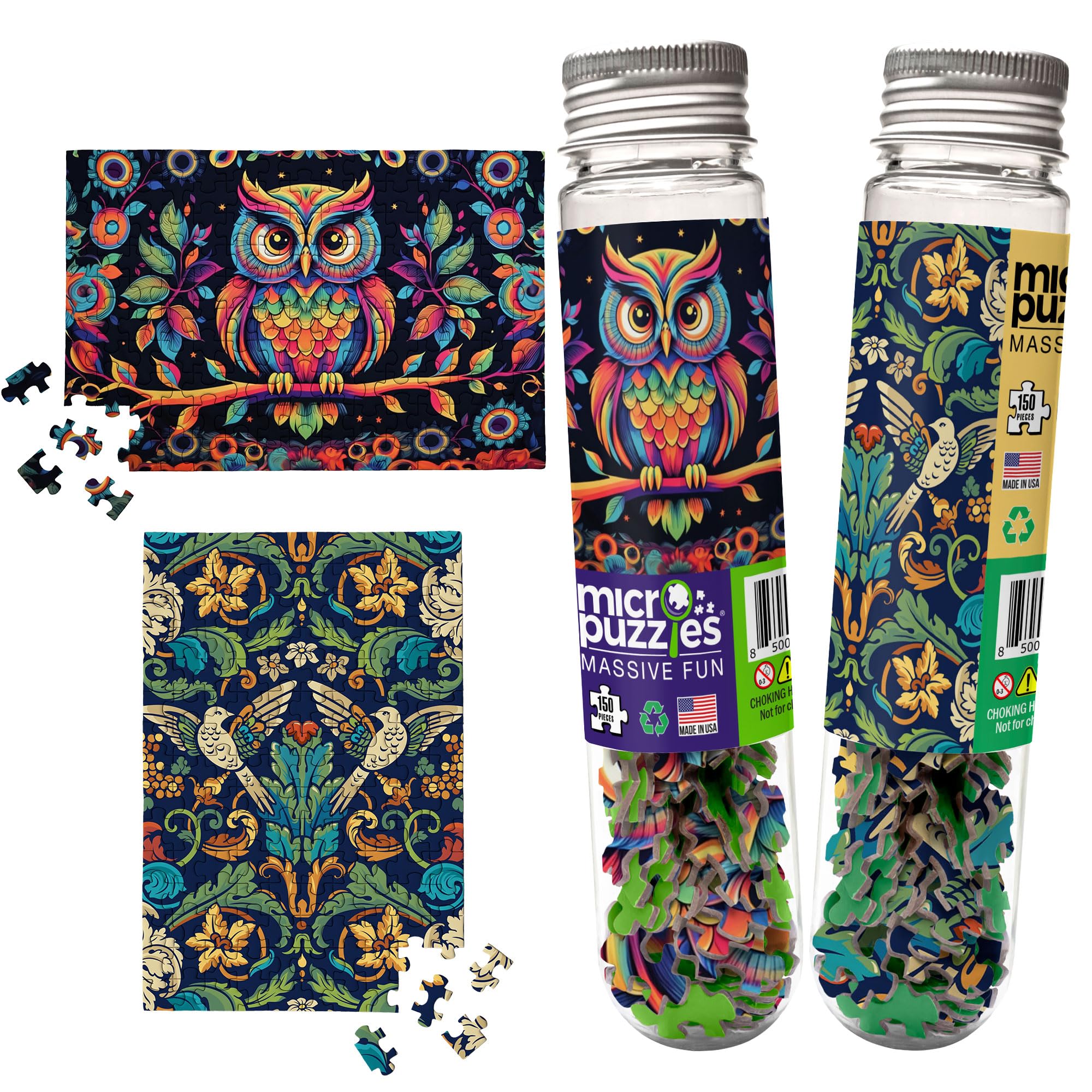 MicroPuzzles "Victorian Wallpaper" 2-Pack - Mini Puzzles for Adults, 150 Piece Small Puzzles for Adults and Teens - 4" x 6" Inch, Compact and Challenging Portable Jigsaw Puzzles