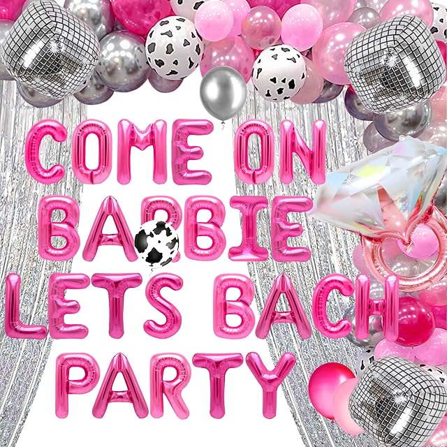 JeVenis Come on Lets Bach Party Balloons Lets Go Girls Bachelorette Decoration Lets Go Party Decoration Cowgirl Bachelorette Decoration
