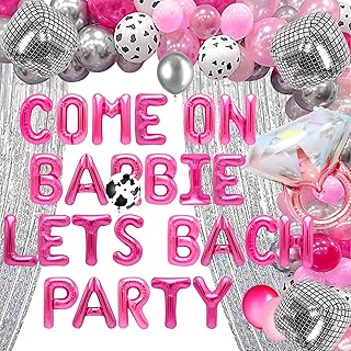 JeVenis Come on Lets Bach Party Balloons Lets Go Girls Bachelorette Decoration Lets Go Party Decoration Cowgirl Bachelorette Decoration