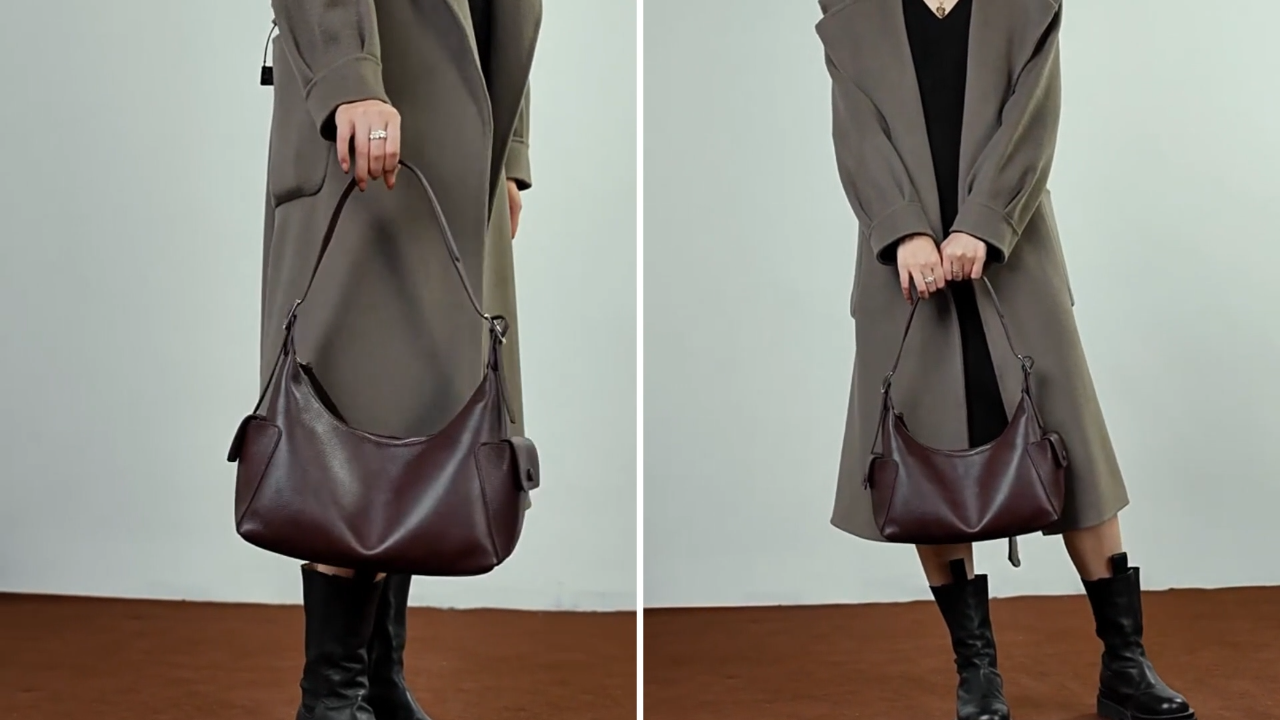 Bolso Hobo de Cuero para Mujer con Correa Ajustable miniatura 7