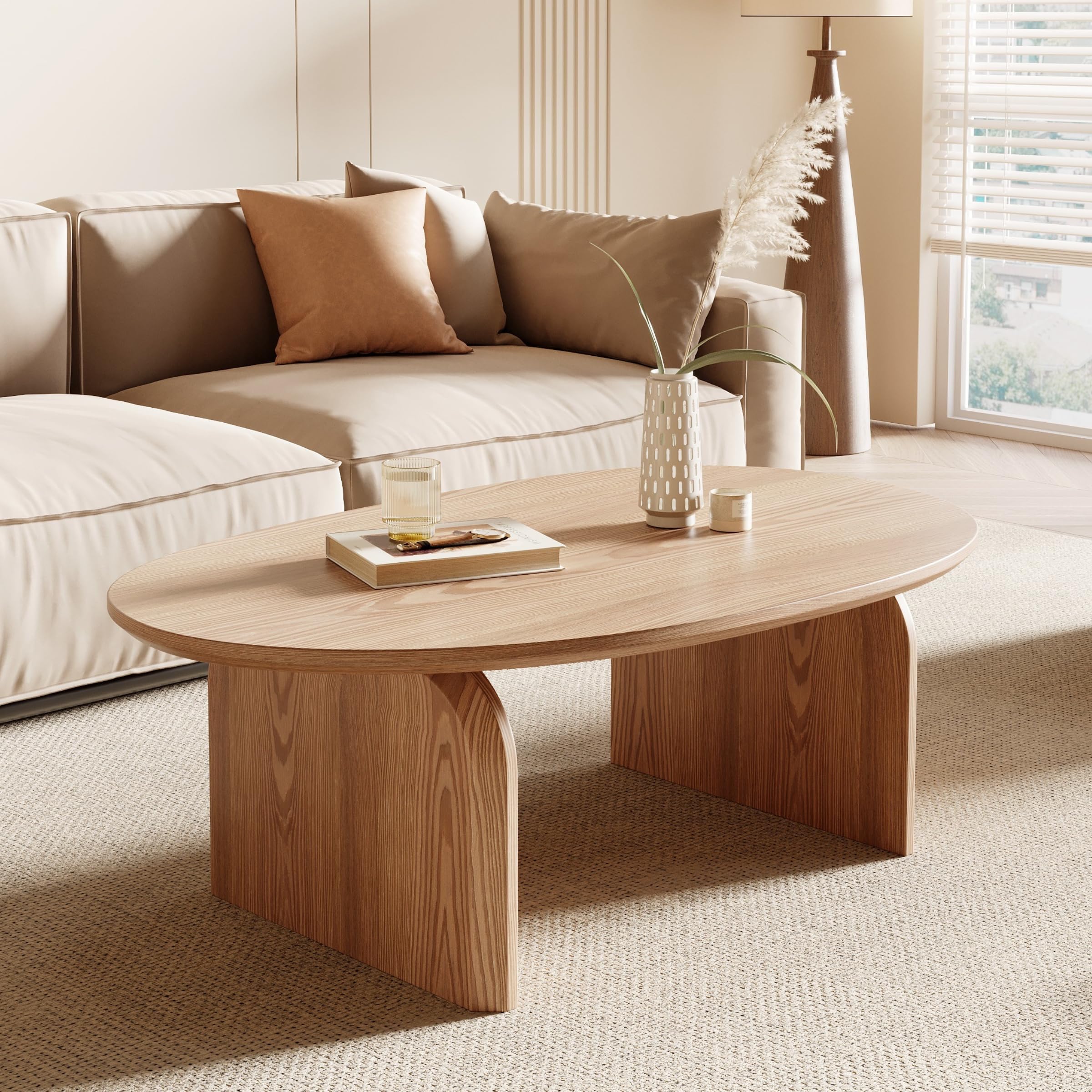 Amazon.com: Honyee Modern Oval Coffee Table, Small Coffee Tables