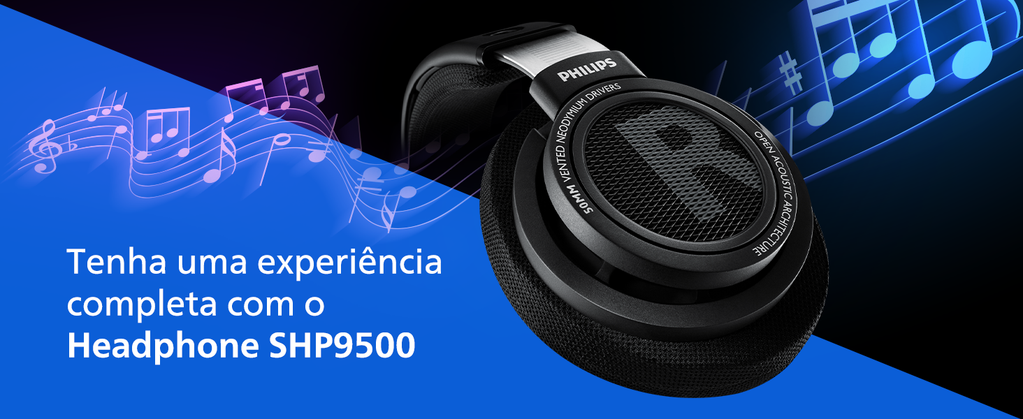 PHILIPS, Headphone com Som em Alta Definição Hi-Fi, SHP9500/00