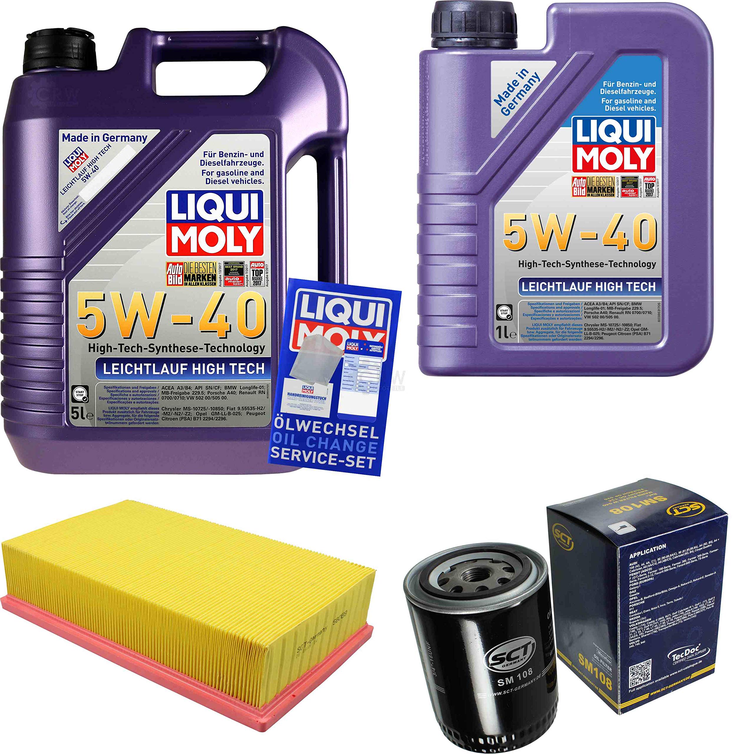 Set di filtri, 6 litri, olio motore ad alta tecnologia, 5 W-40 SCT Germany