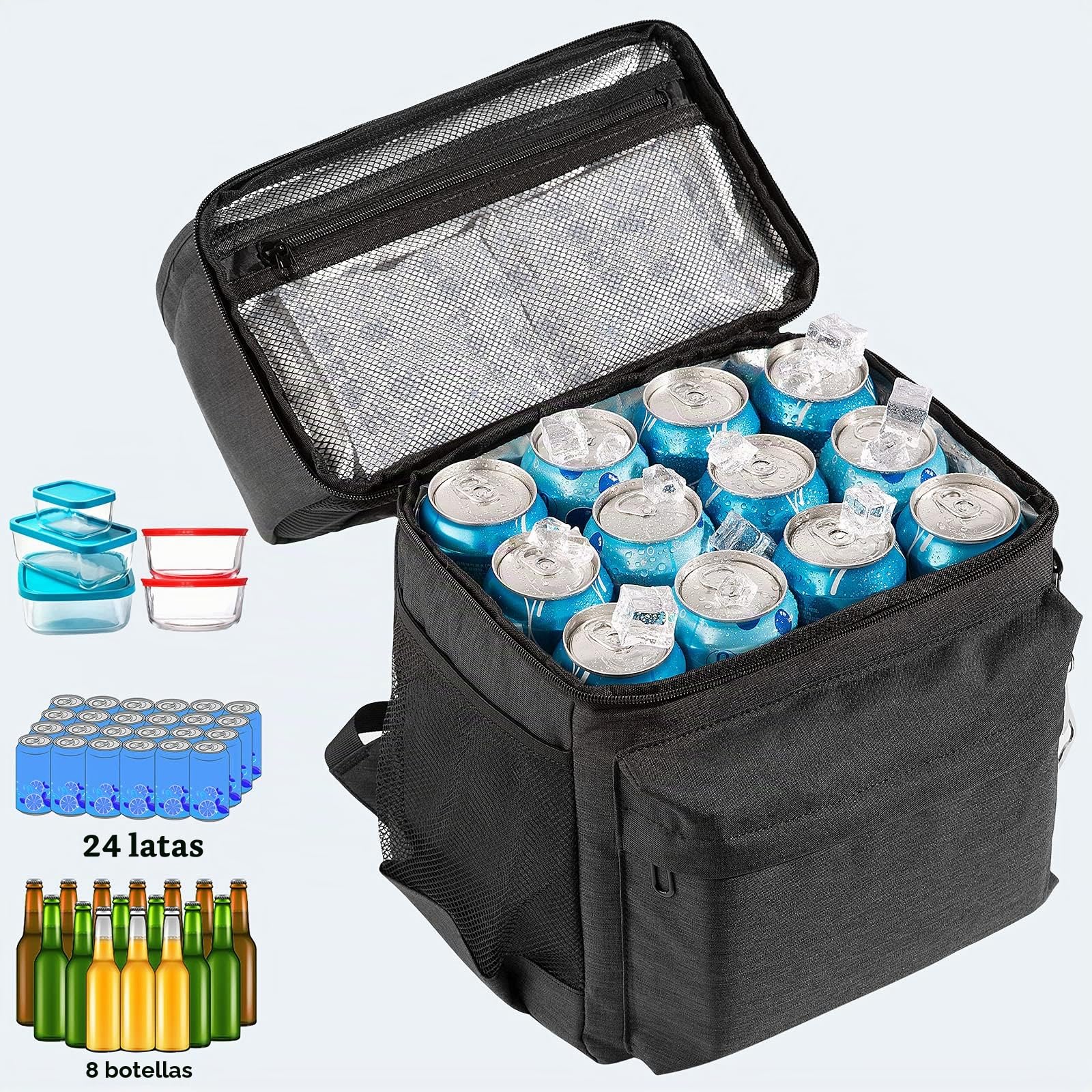 Mochila Nevera 2 en 1 con Aislamiento térmico, 25 litros, Bolsa de Almuerzo a Prueba de Fugas, picnics, excursiones en la Playa, Senderismo, Trabajo y Actividades al Aire Libre