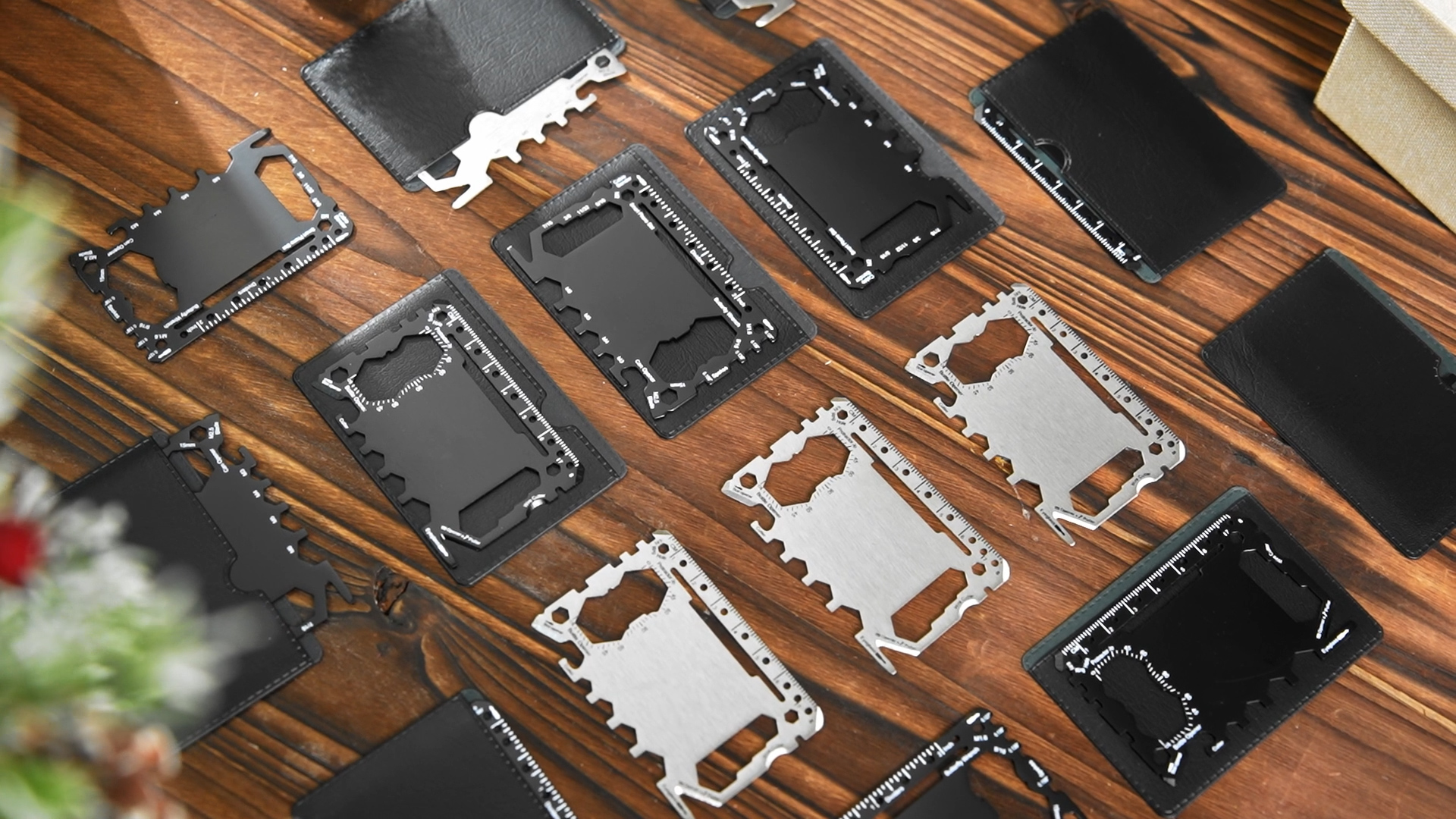 Cholemy 12 Pcs Credit Card Wallet Multitool 46 in 1 Metal