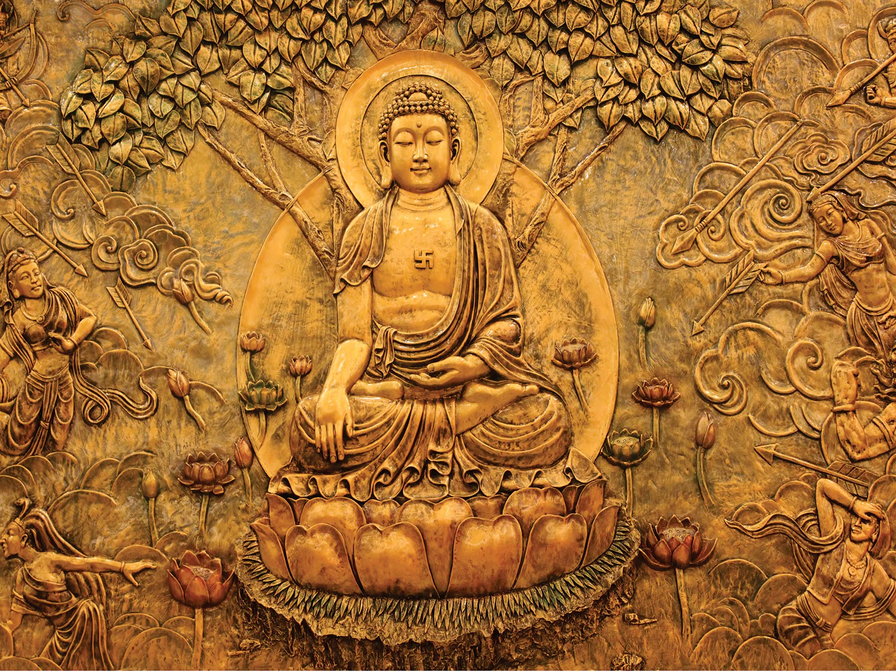 HD PRINT House Self Adhesive Golden Buddha Wallpaper Wall Sticker for Home Decor, Living Room, Bedroom, Hall, Kids Room, Play Room (PVC Vinyl, Water Proof57 (48 X 36 INCH) (B09PGGFFJ6) Amazon Price History, Amazon Price Tracker