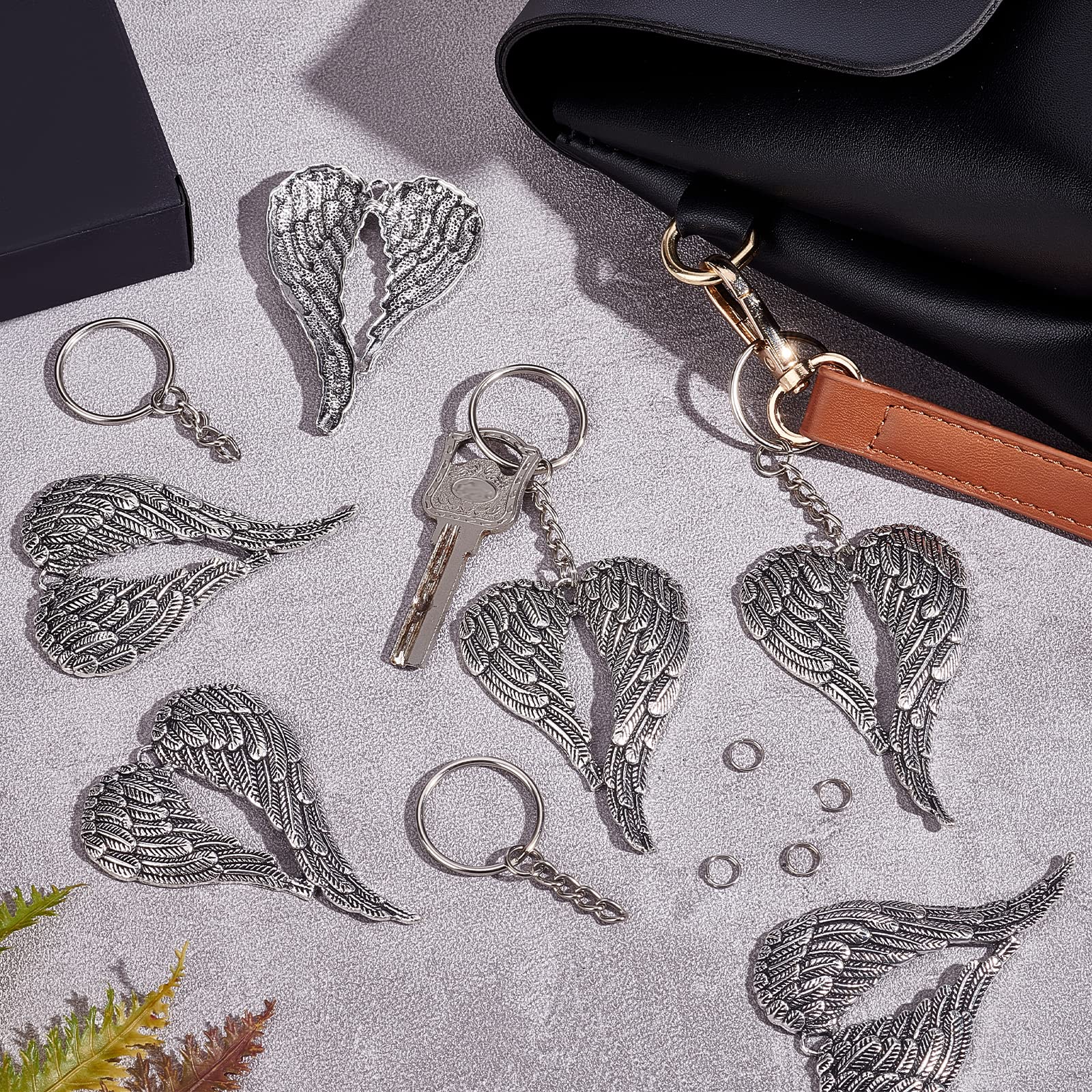 40 Ciondoli Angelo Custode In Lega - Pendenti Con Ali Per Creazione Gioielli - Foto 2