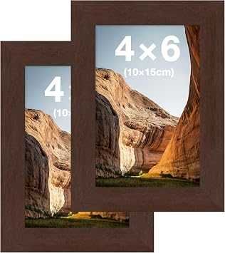 FrameWorks 4x6 Classic Wooden Picture Frames With Tempered Glass | Mahogany | 2-Pack