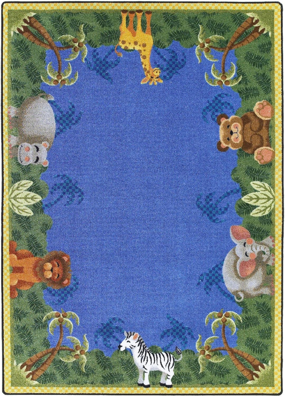 Just for Kidss Jungle Friends Kids Rectangle Rug Size: 5'4" x 7'8"