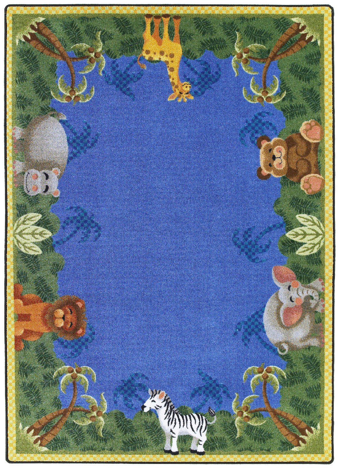 Just for Kidss Jungle Friends Kids Rectangle Rug Size: 5'4