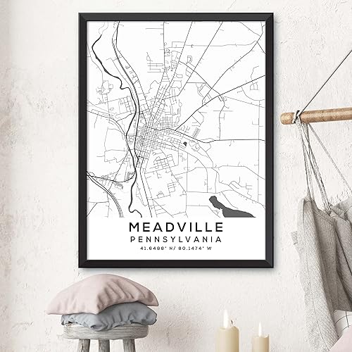 Miniatura 3 de Mapa de Meadville, Pensilvania, Light 2 (12x16)