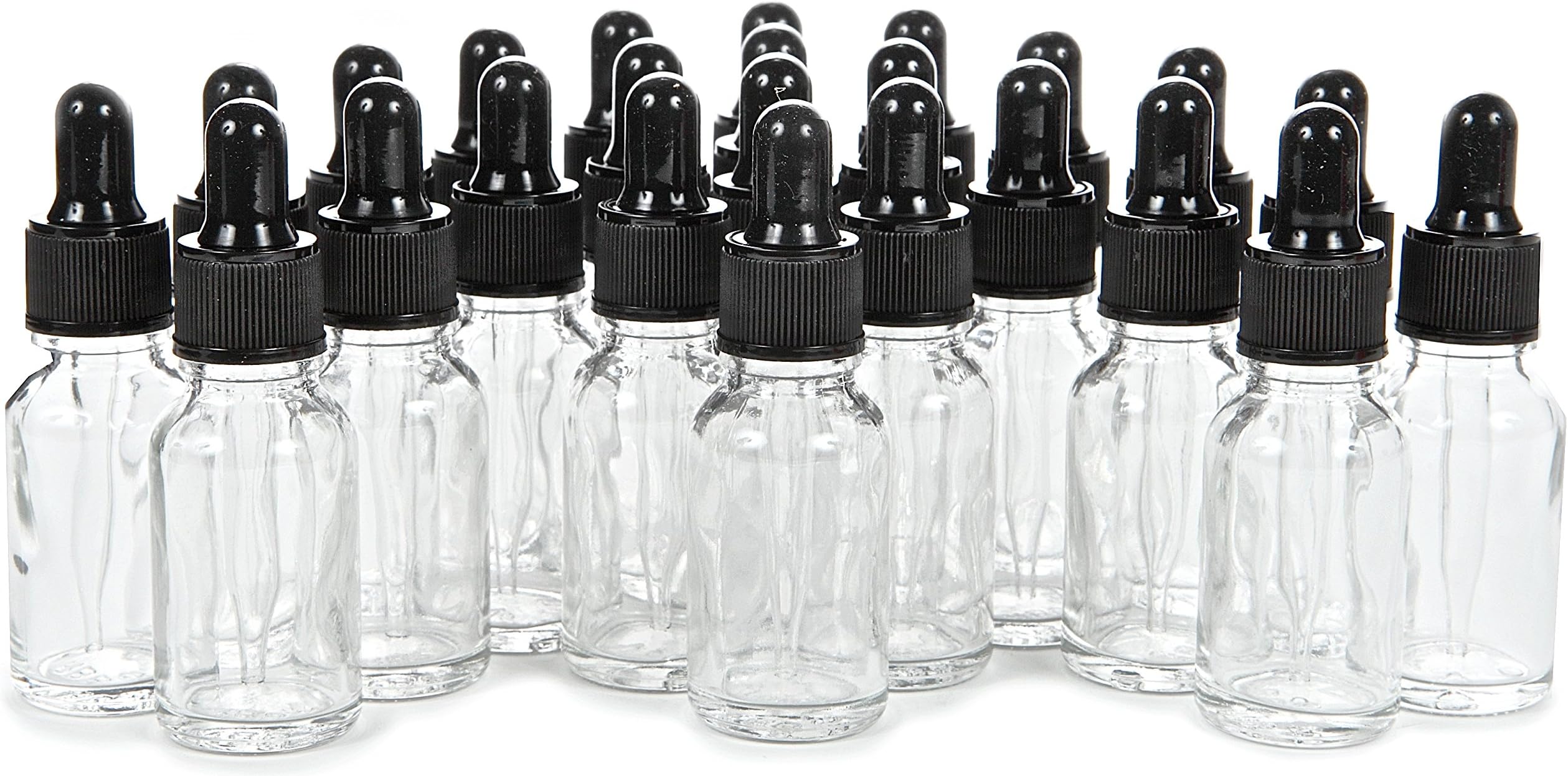 Vivaplex, 24, Clear, 15 ml (1/2 oz) Glass Bottles, with Glass Eye Droppers