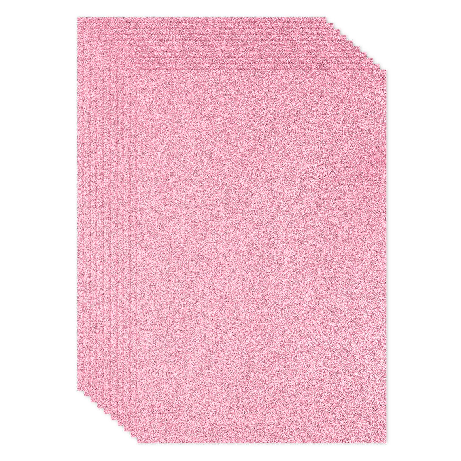 EliteKoopers 10 pcs A4 Glitter Foam Sheets for Christmas Bows, Arts, Crafts and Decoration (Pink)