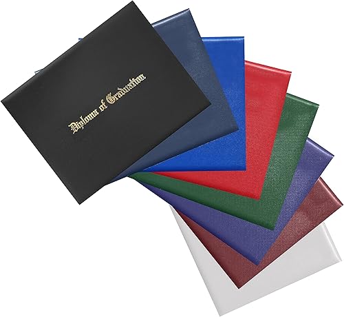 Miniatura 6 de Cubierta impresa para diploma de 8.5 x 11 pulgadas, soporte de diploma de graduación de cuero sintético acolchado para certificado (azul rey)