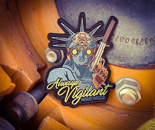 Miniatura 4 de Patriot Patch Co. - Parche bordado con la estatua de la libertad de visión nocturna Always Vigilant