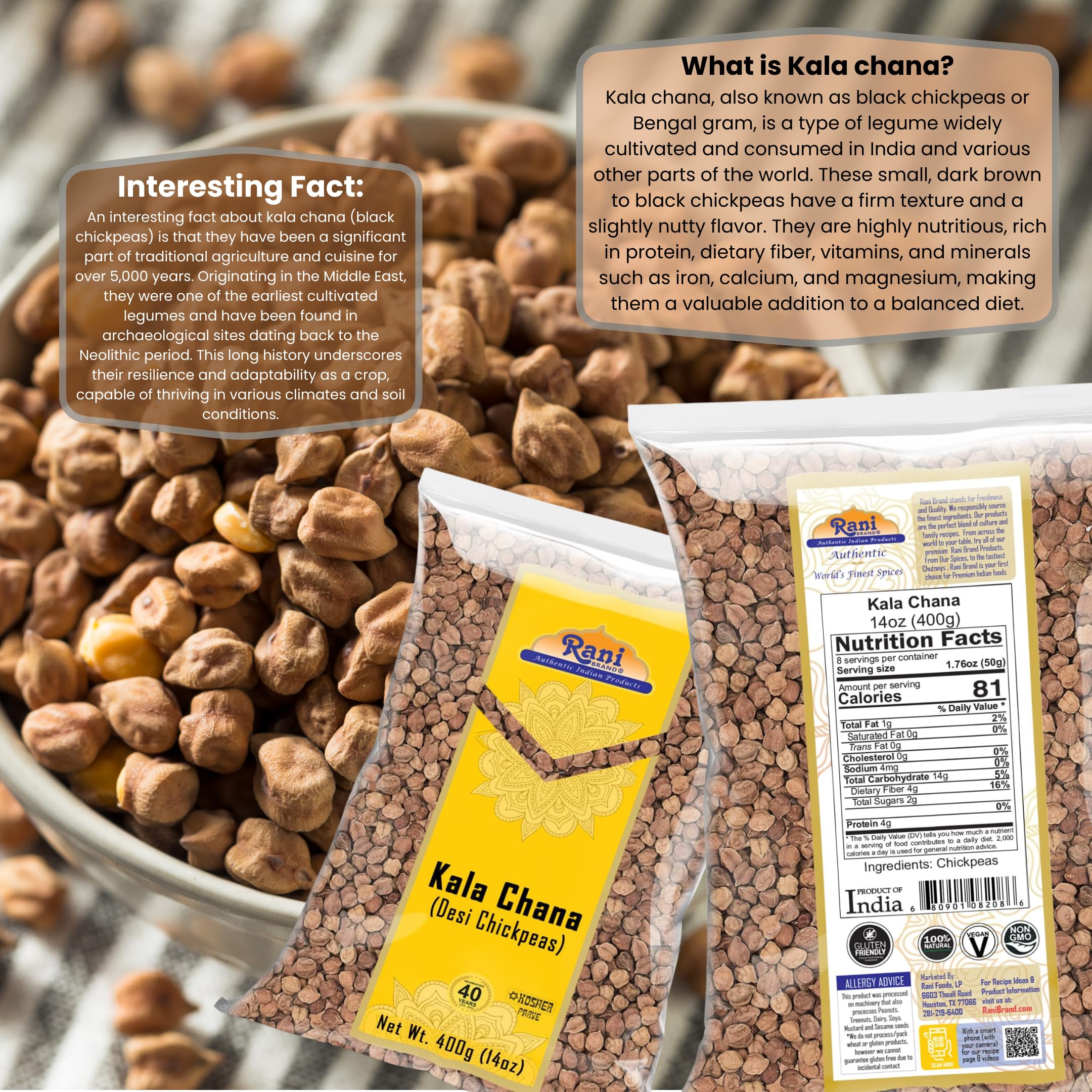 Amazon.com : Rani Kala Chana (Desi Chickpeas Chana with skin)14oz