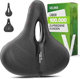 VELMIA Fahrradsattel maximaler Fahrkomfort Dank ergonomischen [3-Zonen-Konzept] und ShockAbsorb Federung I fahrradsattel Herren und fahrradsattel Damen, Fahrrad, Gravel Bike, MTB, e Mountainbike