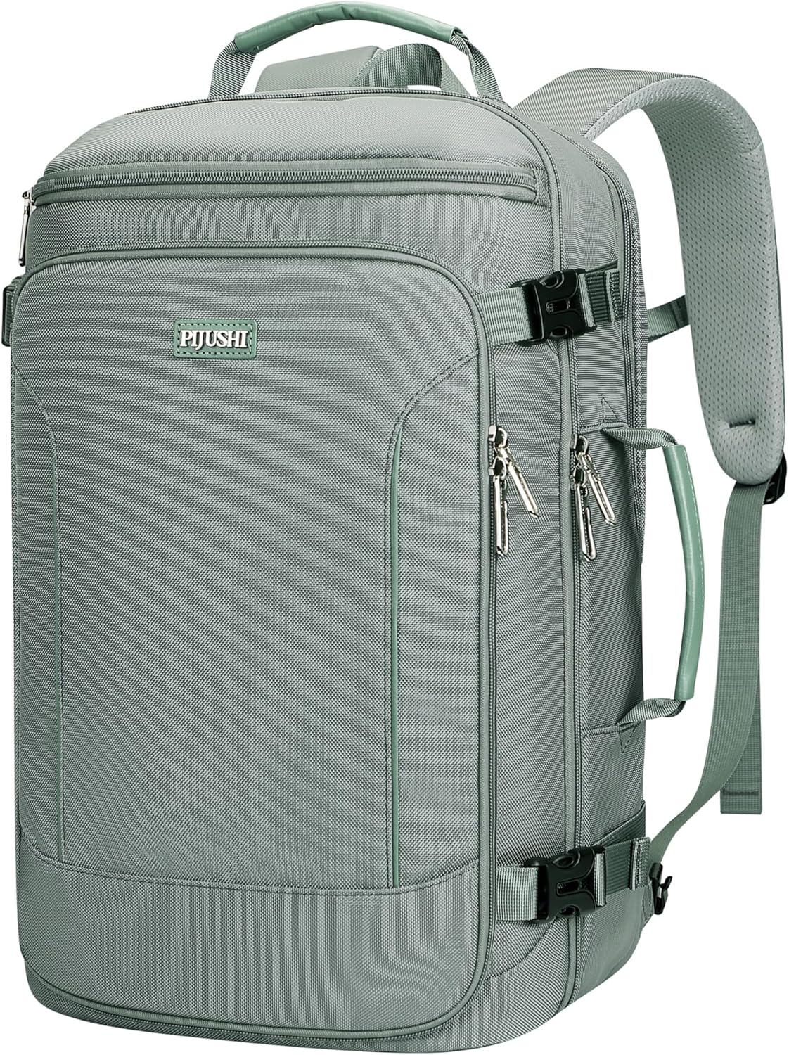 PIJUSHI Travel Laptop Backpack 35L Carry on Backpack for Women Men Flight Approved Business Daypack with USB Charging Port for Work Travel(PE067 Grey Blue)