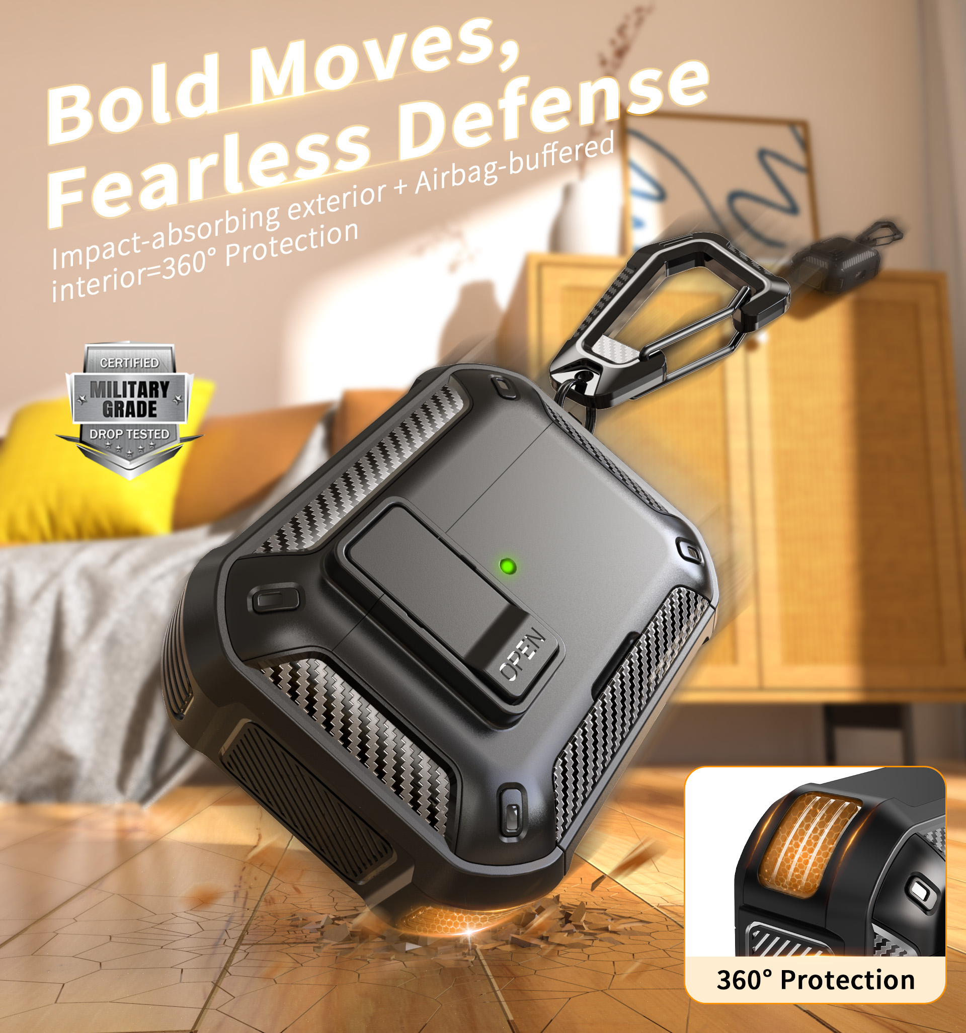 Amazon.com: AirPods Pro 3 Case with Safety Lock Phone Stand