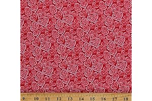 Valentine's Day Love Hearts Fabric Print