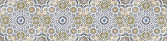 Cerames Moroccan Ceramic Tiles Kenza - Moroccan Ceramic Mosaic Tiles for Bathroom, Kitchen, Living Room, Shower, Kitchen backsplash | Coloured Moroccan Wall Ceramics in Oriental Style 20x20 cm