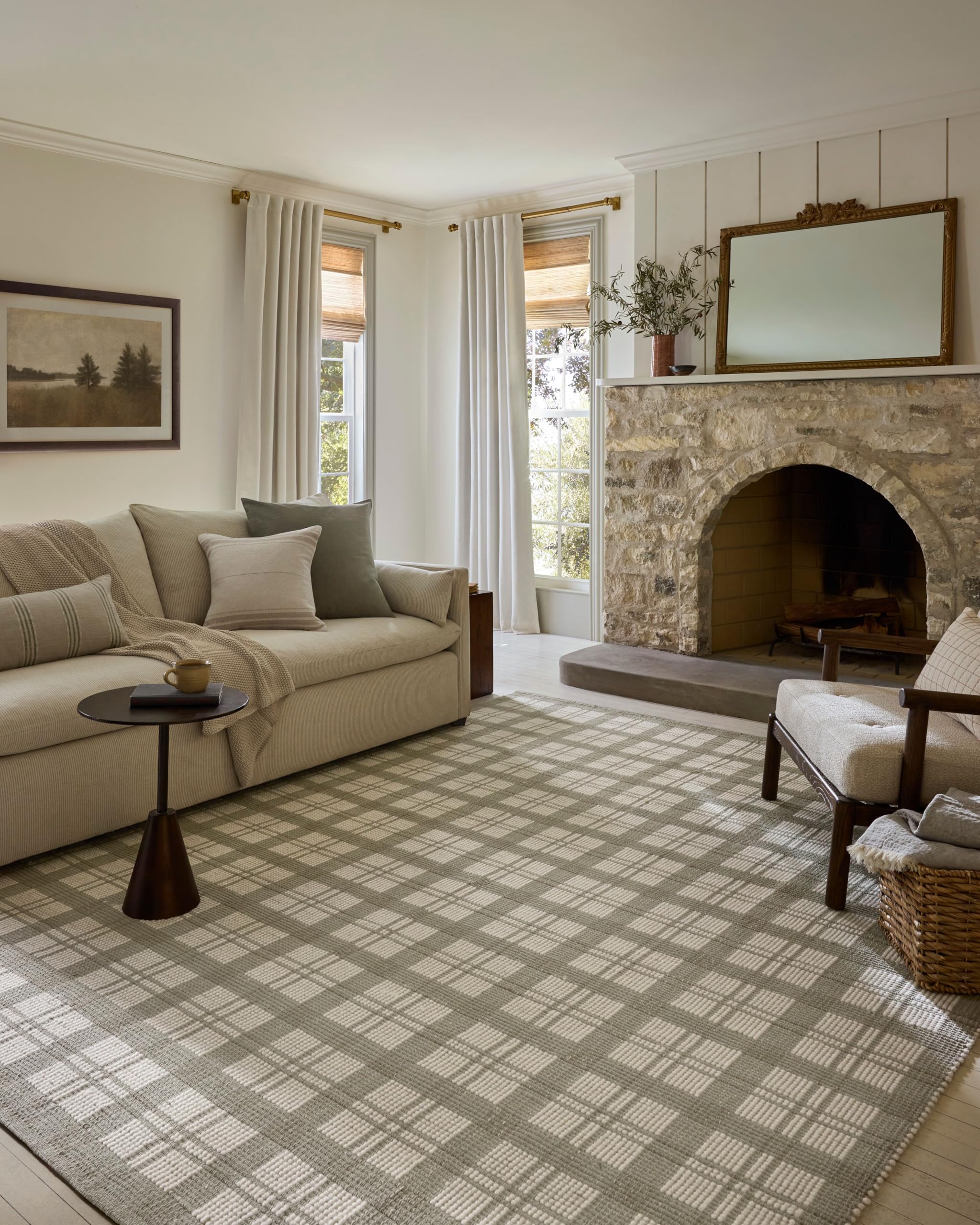 Loloi Magnolia Home by Joanna Gaines Ryder Collection RYD-01 Sage/Ivory 7'-9" x 9'-9" Area Rug