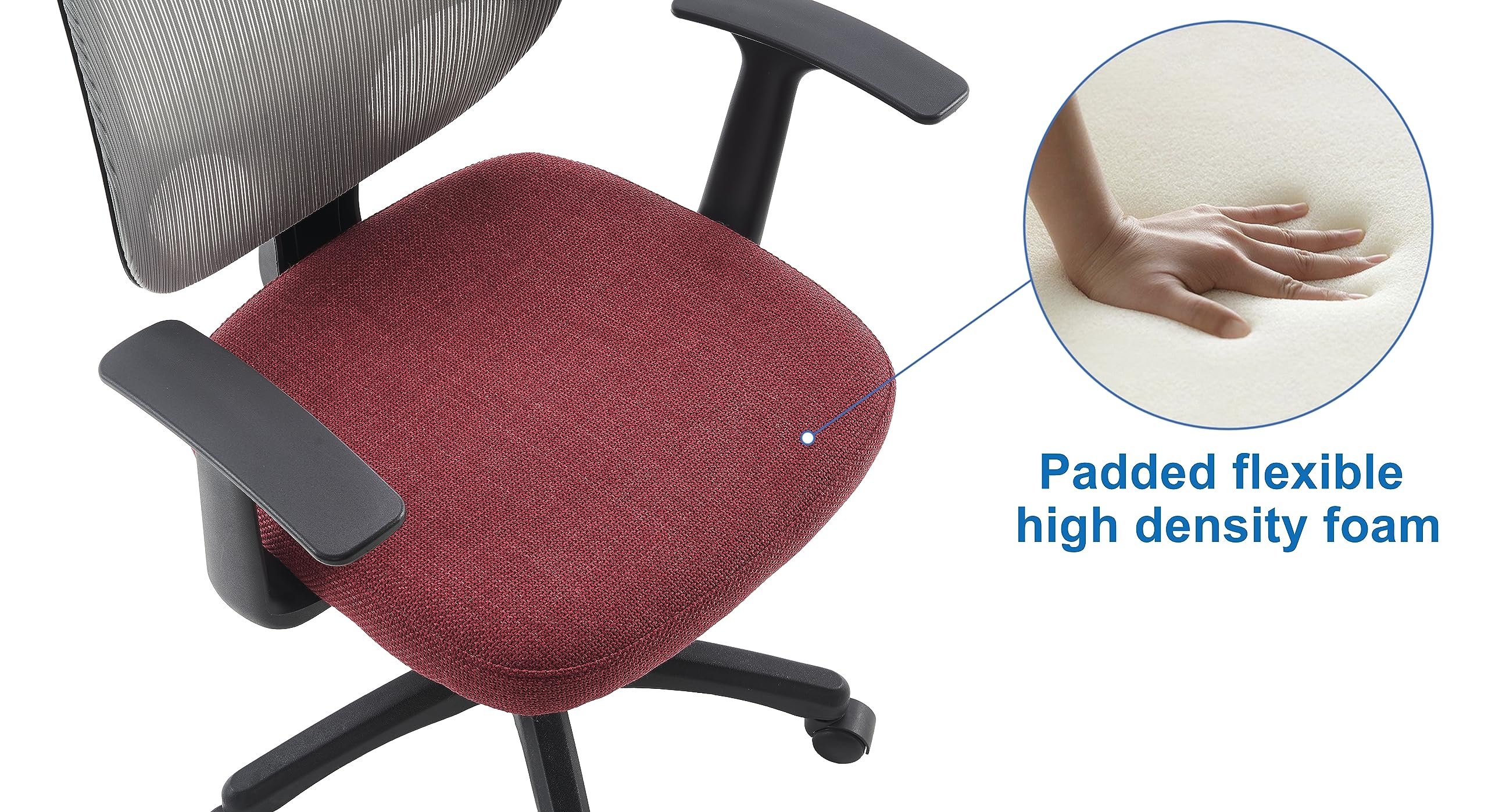 Fuqido Kids Desk Chair, Kids Computer Chair with Armrest, Adjustable Mesh Swivel Office Chairs with Lumbar Support, Soft Cushion Kids Chairs Comfy for Boys Girls Teens Students, Home, Bedroom (red)