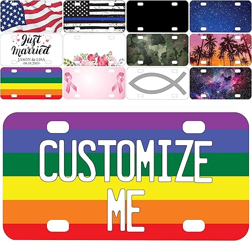 Placa de matrícula personalizada para bicicletas, bicicletas y carritos de golf, 6 x 3 pulgadas, con texto en inglés Your Text Here, placas de