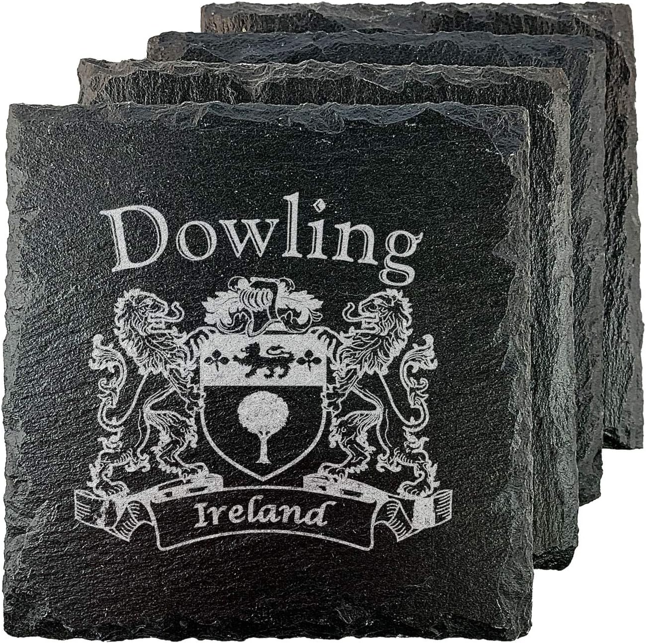 Dowling Irish Coat of Arms Slate Coasters - Set of 4